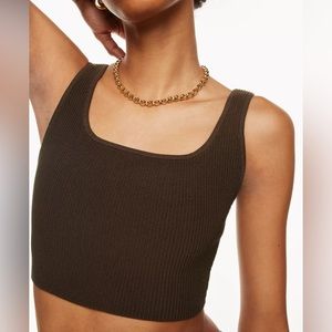 Aritzia Babaton Sculpt Knit Squareneck Cropped Tank